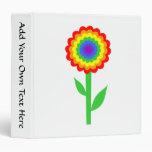 Colorful flower in rainbow colors. 3 ring binder