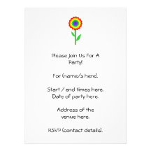 Colorful flower in rainbow colors. custom announcement