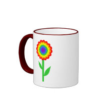 Colorful flower in rainbow colors. mug