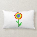 Colorful flower in rainbow colors. throw pillows