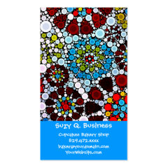 Colorful Flower Mosaic Circles Bubbles Design Business Card