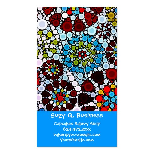 Colorful Flower Mosaic Circles Bubbles Design Business Card (front side)