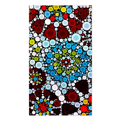 Colorful Flower Mosaic Circles Bubbles Design Business Card (back side)