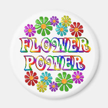 Colorful Flower Power Fridge Magnets