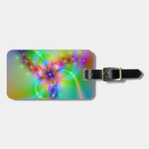 Colorful Flower With Ribbons Luggage Tags