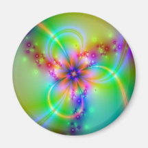 Colorful Flower With Ribbons Magnets