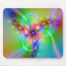 Colorful Flower With Ribbons Mouse Mat