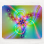 Colorful Flower With Ribbons Mouse Mat