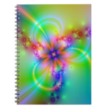 Colorful Flower With Ribbons Notebooks