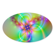 Colorful Flower With Ribbons Stickers