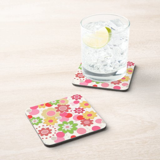 Colorful flowers coasters
