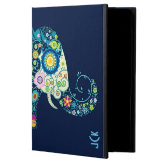 Colorful Flowers Elephant Navy-Blue Background Powis iPad Air 2 Case