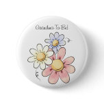 Colorful Flowers Grandmother Button