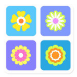 Colorful flowers sticker