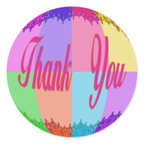 Colorful Flowers Thank You stickers