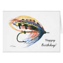 Colorful Fly Fishing Birthday Card