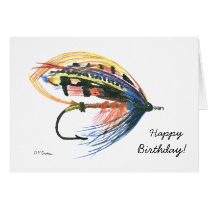 Colorful Fly Fishing Birthday Card
