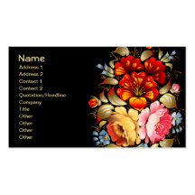 Colorful Folk Art Floral Business Card