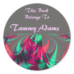 colorful Fractal bookplate stickers