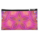 Colorful Fractal Kaleidoscope Flower Design Makeup Bags