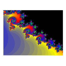 Colorful Fractal Spirals: Postcards
