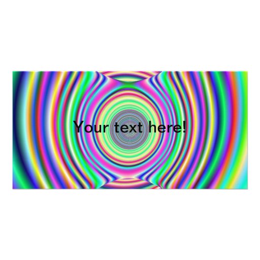 Colorful fractal tunnel customized photo card