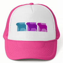 Colorful French Bulldog Silhouettes Hat