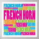 Colorful French Horn posters