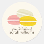 Colorful French Macarons Round Sticker