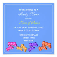 colorful fruits all party blue invitation invitations
