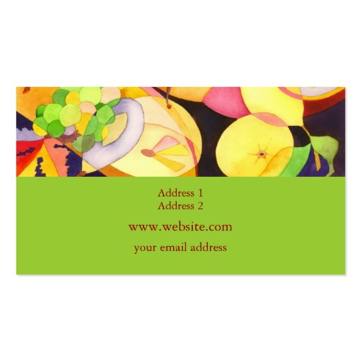 Colorful Fruits Business Cards (back side)