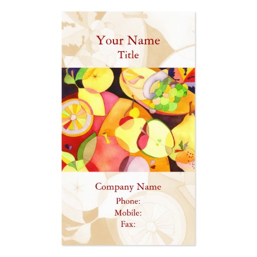 Colorful Fruits Business Cards (front side)