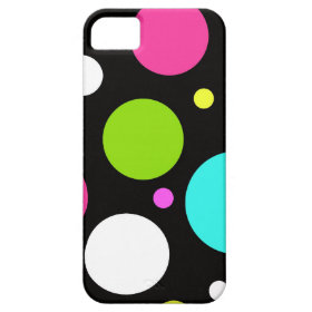 Colorful Fun Big Polka Dots on Black iPhone 5 Case