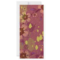 colorful fun flowers and splatter art customized rack card