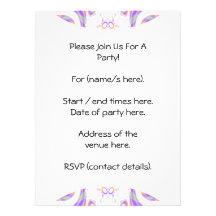 Colorful fun pattern. White, Purple, Orange. Custom Announcement