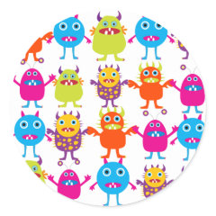 Colorful Funny Monster Party Creatures Bash Sticker