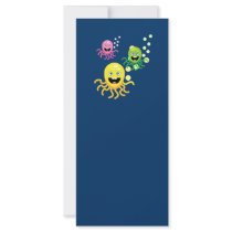 Colorful funny octopi rack card