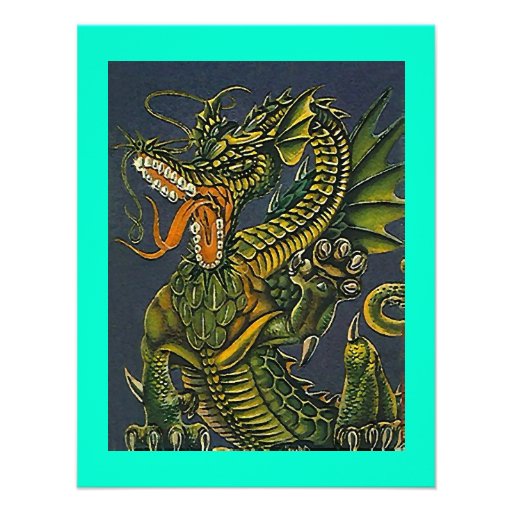 COLORFUL GAMING-STYLE DRAGON ~ PARTY INVITATION
