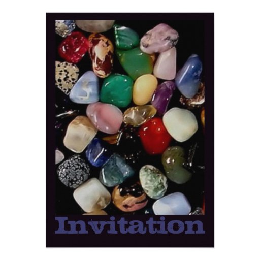 Colorful Gem Stones Personalised Invitation