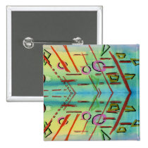 Colorful Geometric Abstract Watercolo buttons
