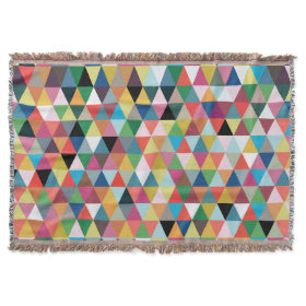 Colorful Geometric Patterned Throw Blanket