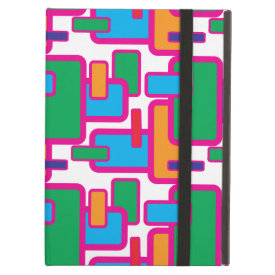 Colorful Geometric Shapes Circuit Board Pattern iPad Covers