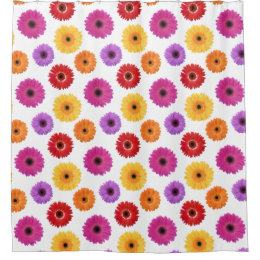 Colorful Gerber Daisies Bold Floral Shower Curtain