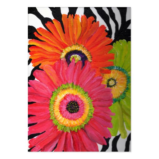 Colorful Gerbera Daisy Business Cards (front side)