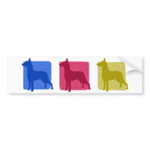 Colorful German Pinscher Silhouettes bumper stickers by MenagerieMayhem Colorful German Pinscher Silhouettes bumper stickers