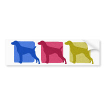 Colorful German Shorthaired Pointer Silhouettes bumper stickers by MenagerieMayhem Colorful German Shorthaired Pointer Silhouettes bumper stickers