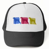 Colorful German Shorthaired Pointer Silhouettes hats by MenagerieMayhem Colorful German Shorthaired Pointer Silhouettes hats