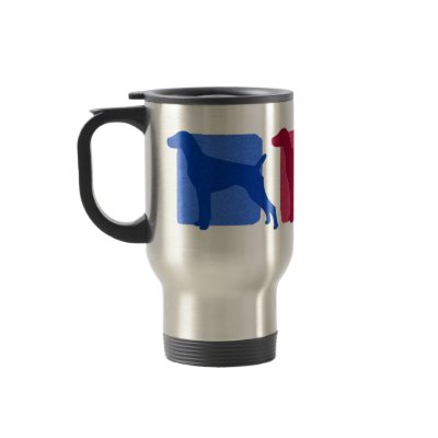 Colorful German Shorthaired Pointer Silhouettes Mugs by MenagerieMayhem