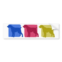Colorful German Wirehaired Pointer Silhouettes bumper stickers