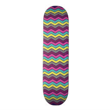 Colorful girly chevron custom skateboard